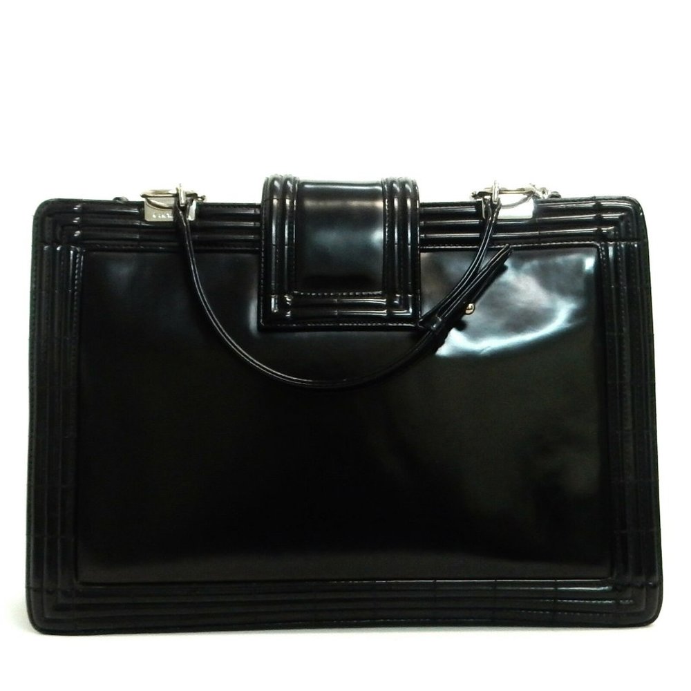Chanel Enamel Black Chain Shoulder Bag - Picture 3 of 9
